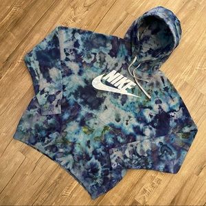 🔵NEW🔵 CUSTOM NIKE ICE TIE DYE MEN’S HOODIE